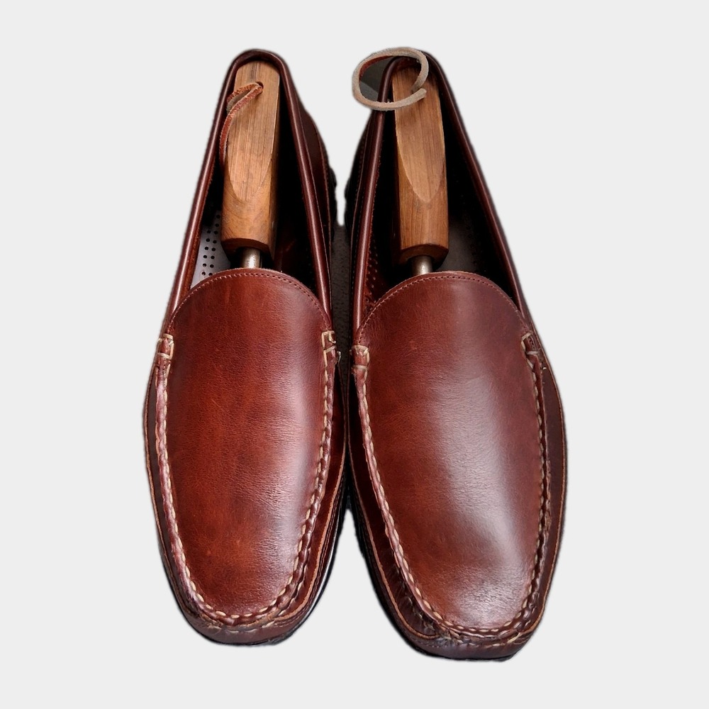 Allen Edmonds Port Washington Boulder Mens 12 D Hand Made Leather Loafers, Brown